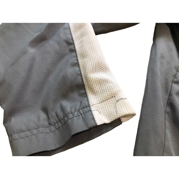 Nike Sportswear Zip Jacket Track Mesh Gray White Stripe Large L 14 16 - Picture 13 of 14